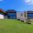 Exterior view of the Celina Police department featuring green grass and modern architecture.