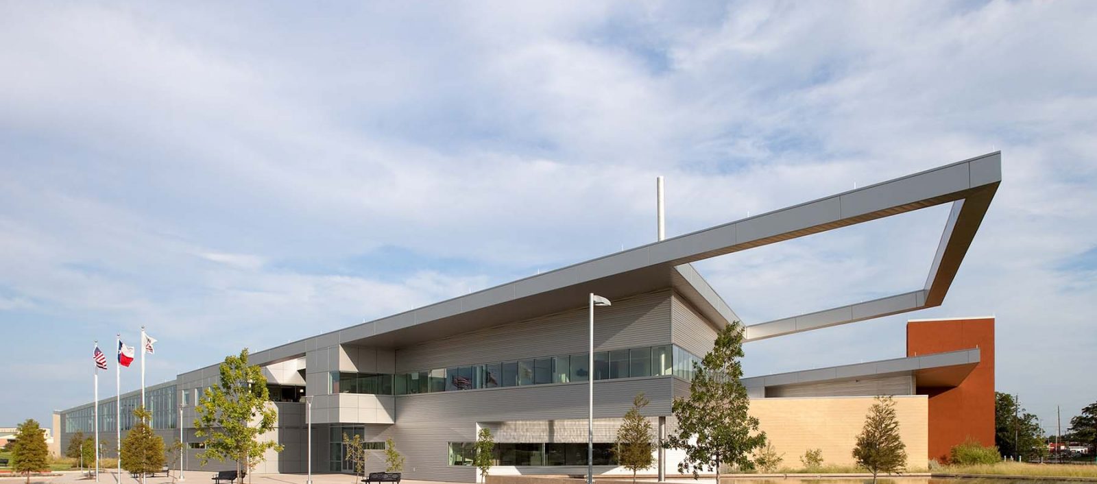 Exterior view of the whole Lancaster Public Safety Building.