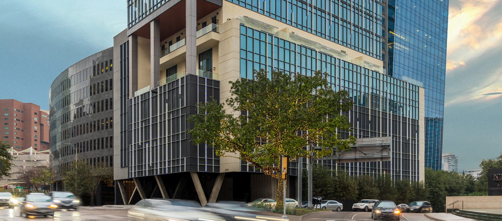 exterior street view of bottom level of hotel swexan